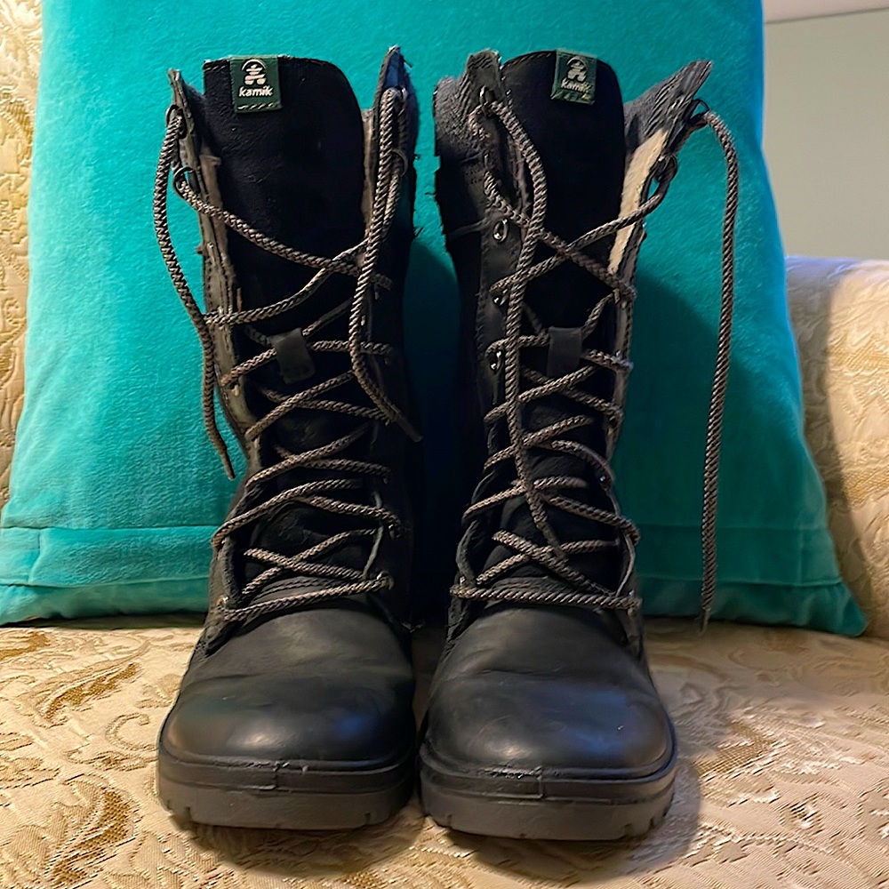 Kamik Winter Waterproof Black Leather Boots.